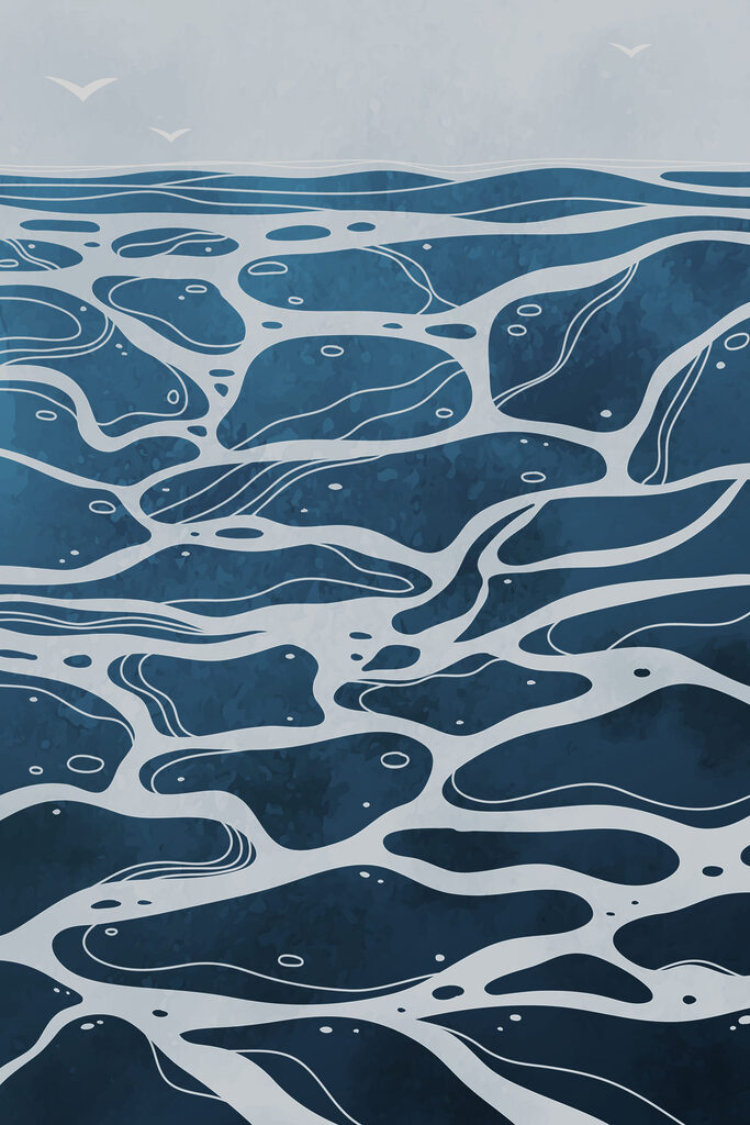A blue and white water surface A blue and white water surface