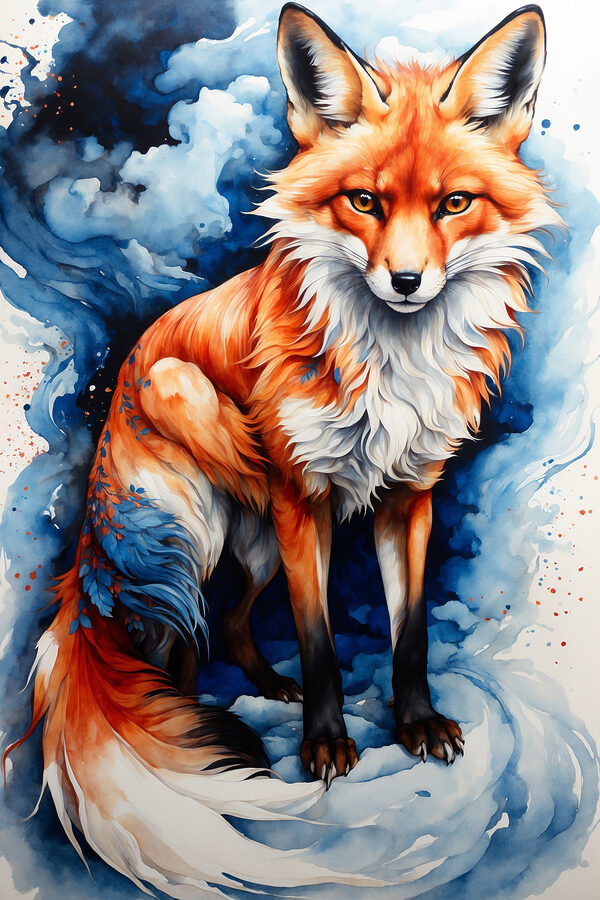A painting of a fox A painting of a fox