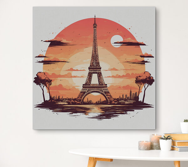Cuadros Una torre con la puesta de sol al fondo (SKU: s37124) Cuadros Cuadros Una torre con la puesta de sol al fondo (SKU: s37124)