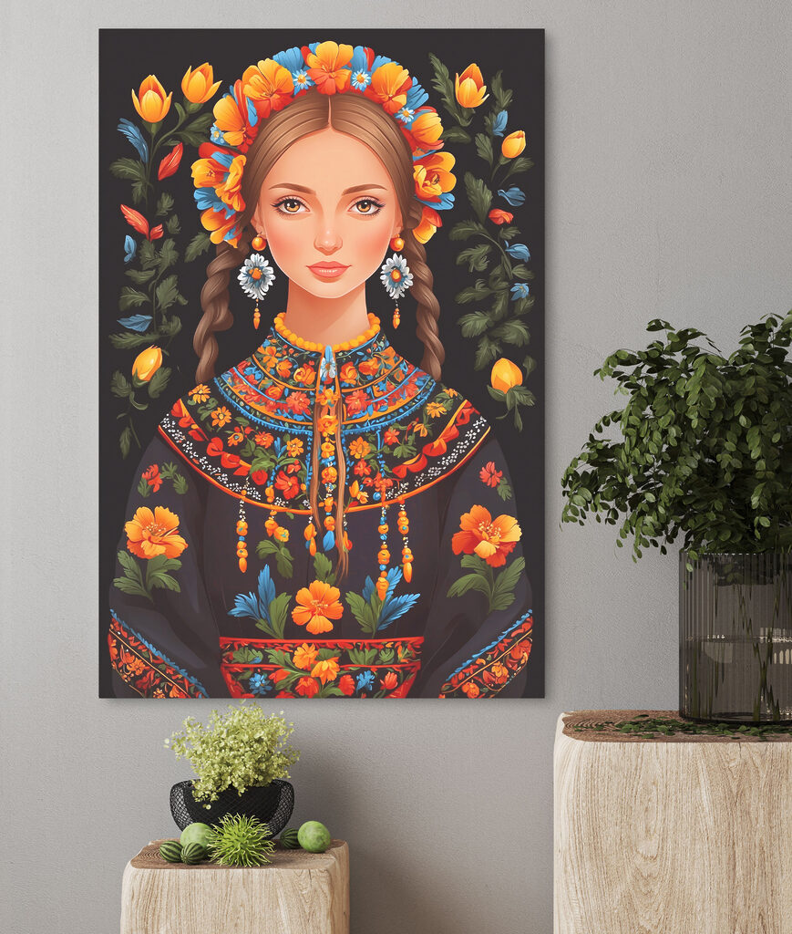 A woman with braids and flowers in her hair A woman with braids and flowers in her hair