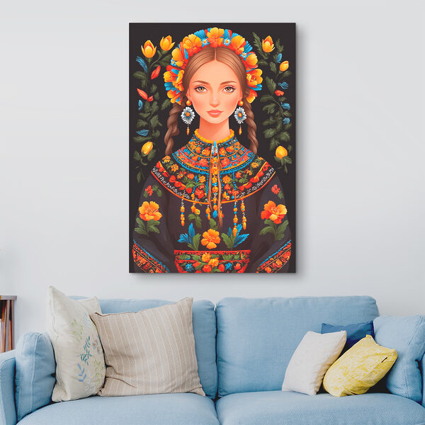 A woman with braids and flowers in her hair A woman with braids and flowers in her hair