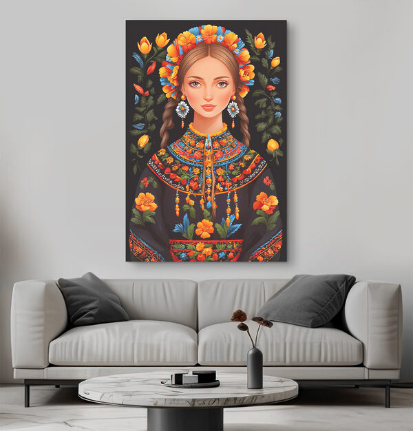 A woman with braids and flowers in her hair A woman with braids and flowers in her hair