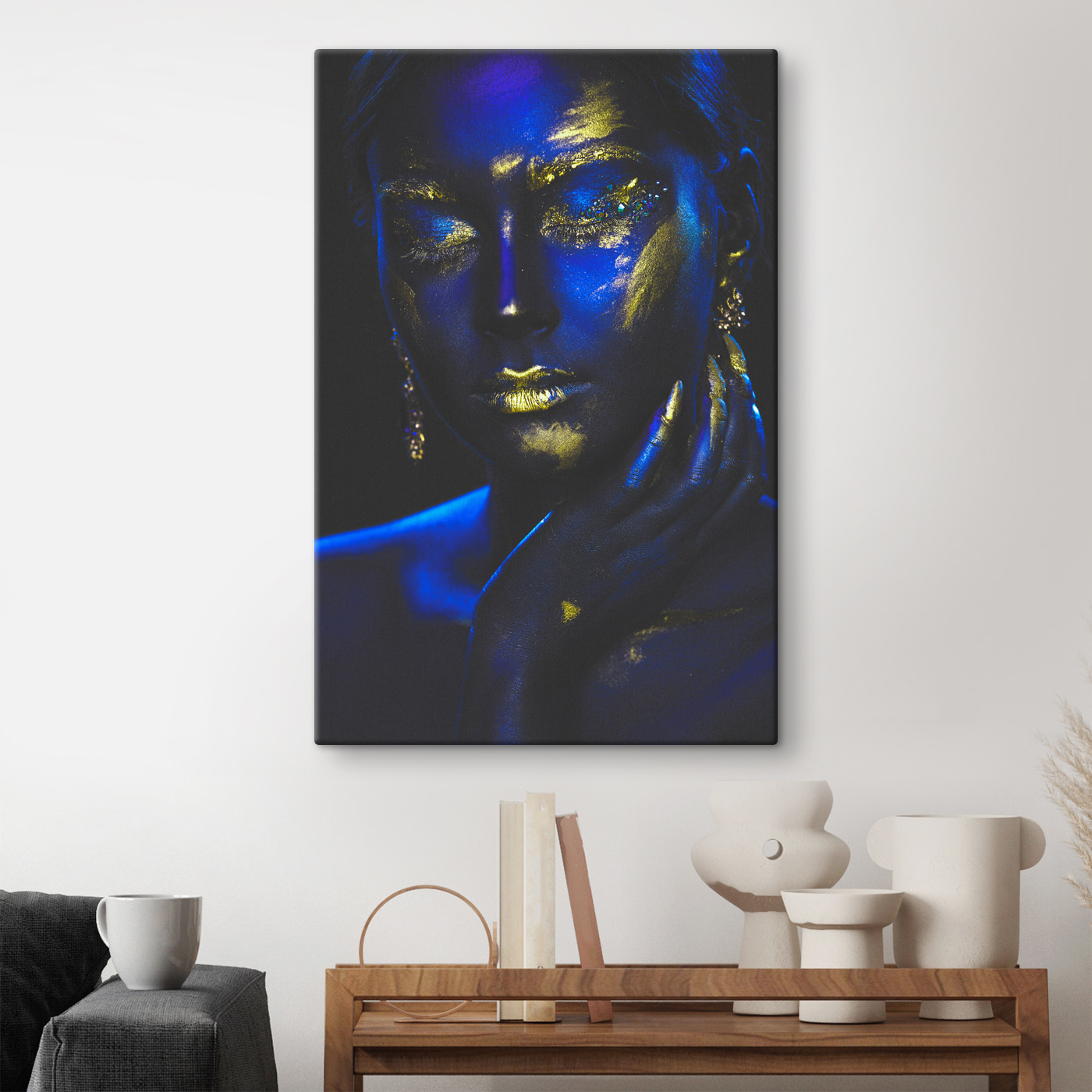Radiant in Blue and Metallic Hues