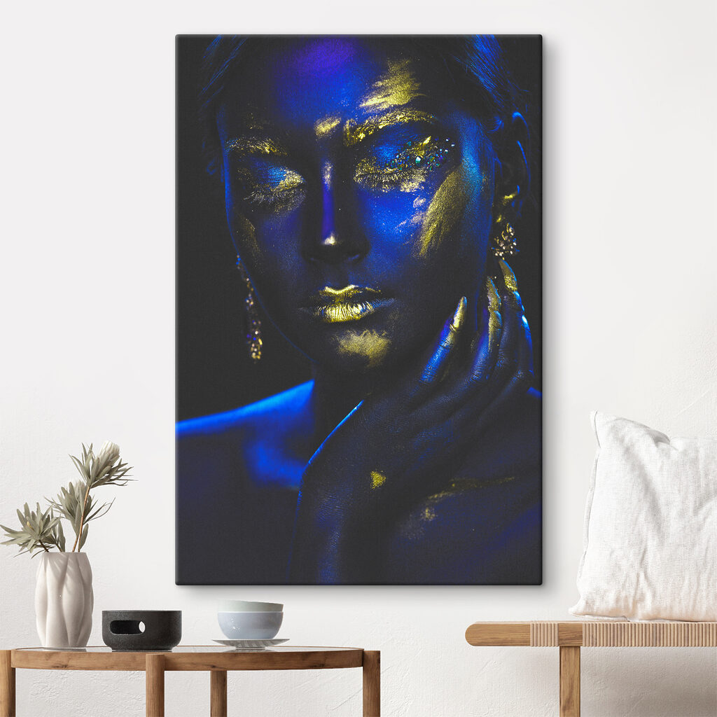 Radiant in Blue and Metallic Hues