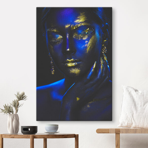 Radiant in Blue and Metallic Hues