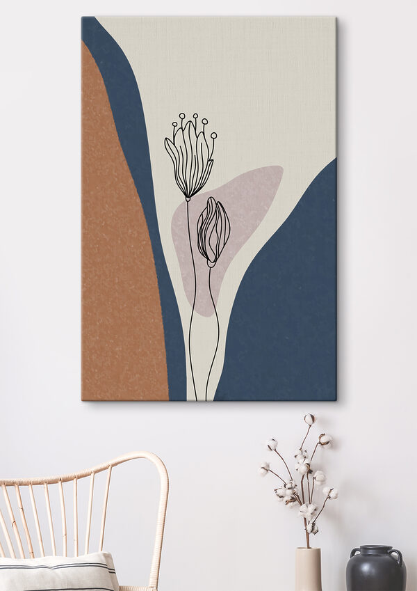A drawing of flowers on a wall