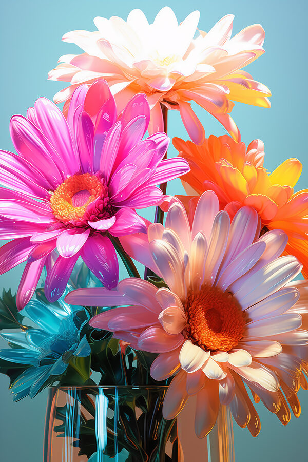 A group of colorful flowers