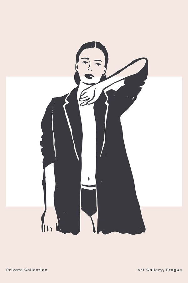 A woman in a long coat