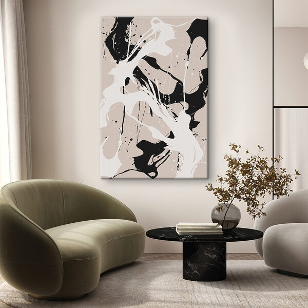 A close up of a painting