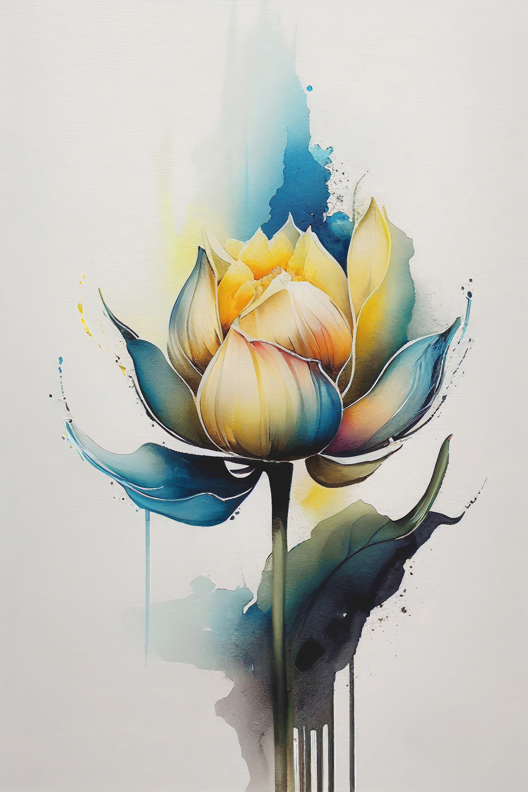 A painting of a flower