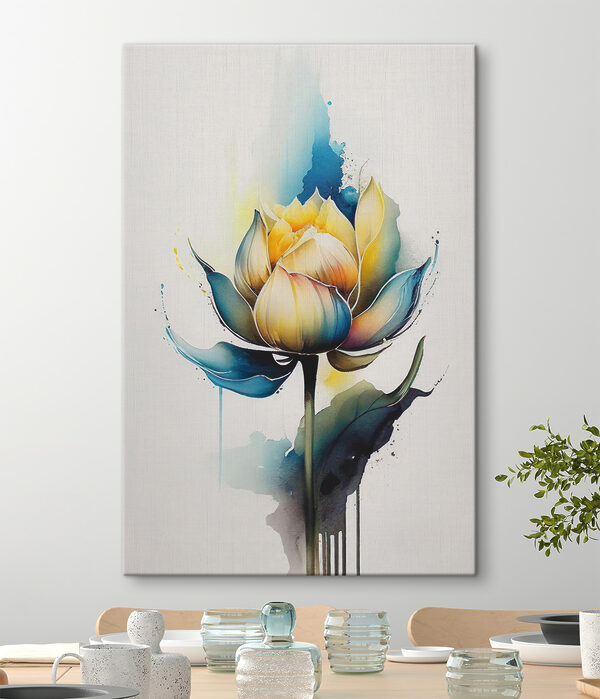 A painting of a flower
