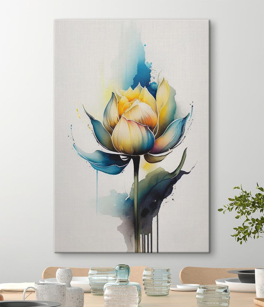 A painting of a flower