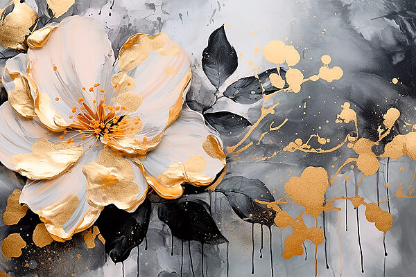 A painting of a flower A painting of a flower