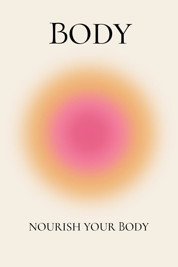 A pink circle with black text