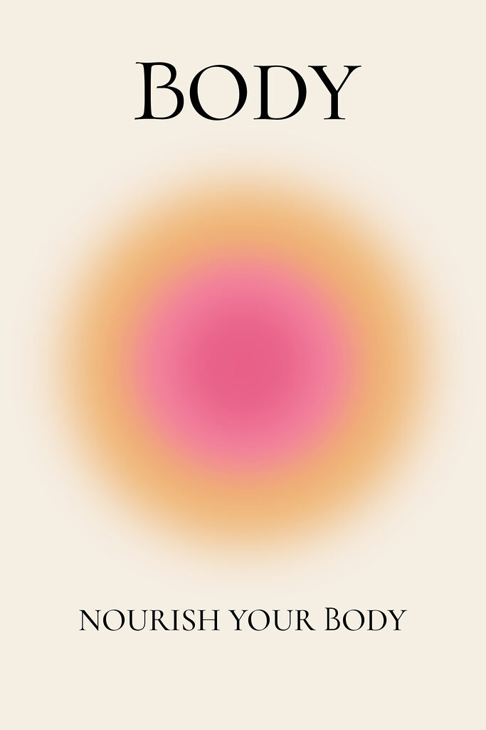 A pink circle with black text