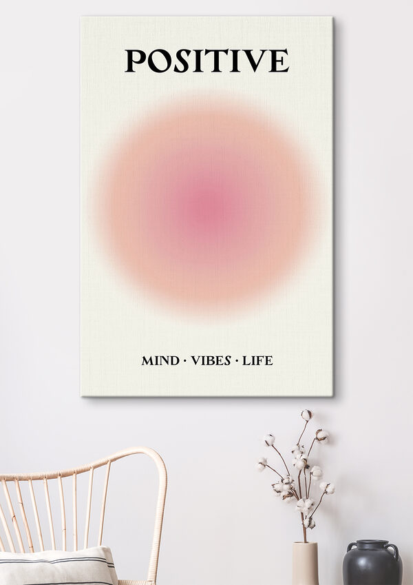 A pink circle with a white background