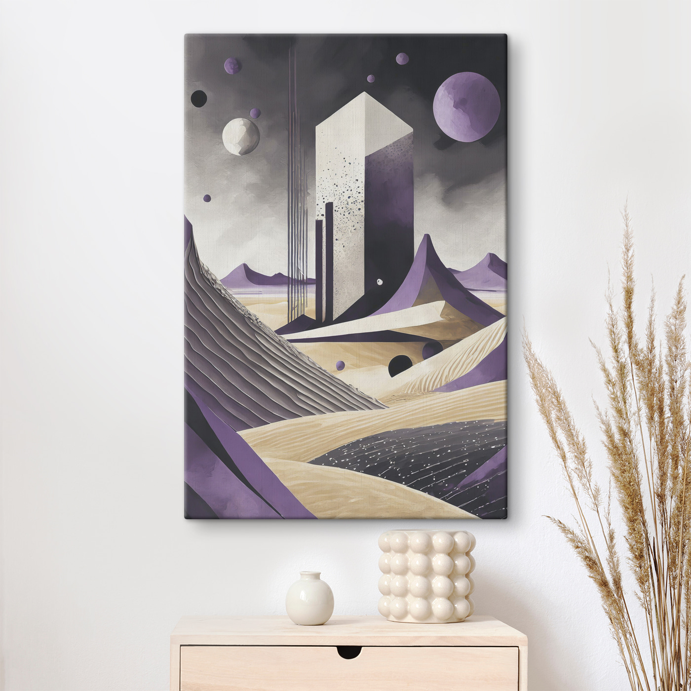 A painting of a desert landscape