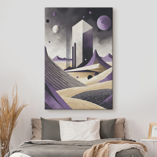 A painting of a desert landscape