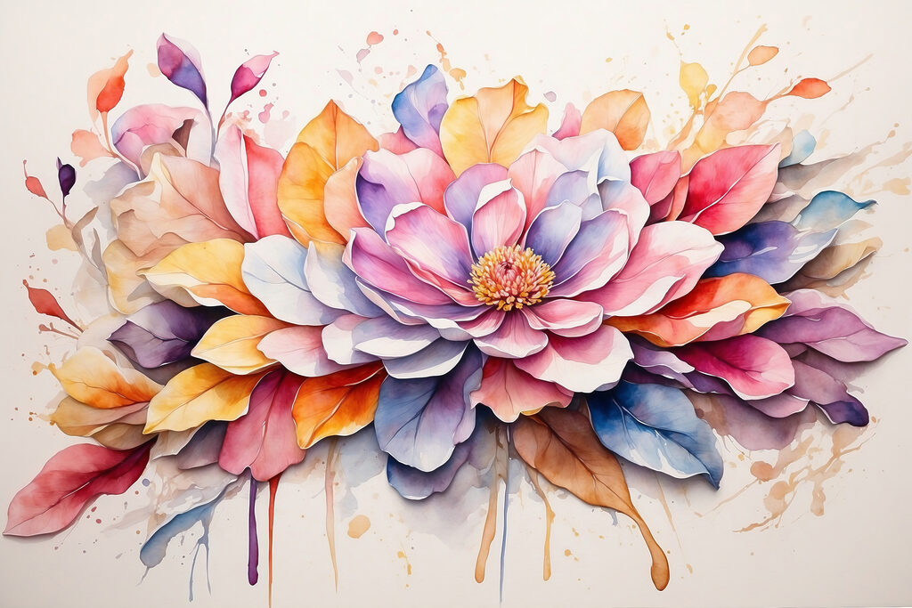 A painting of a flower A painting of a flower