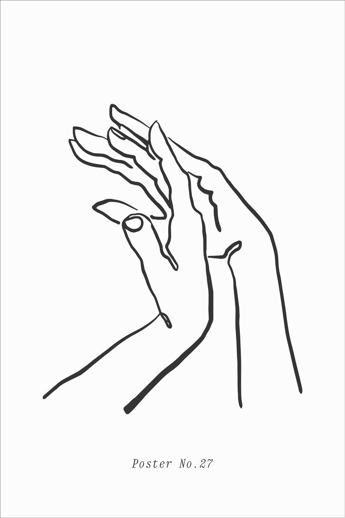 A drawing of a pair of hands