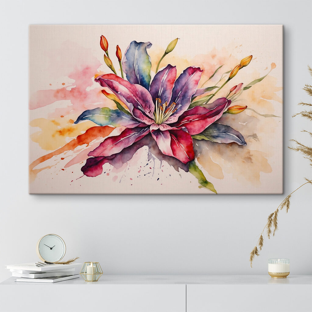 A watercolor painting of a flower