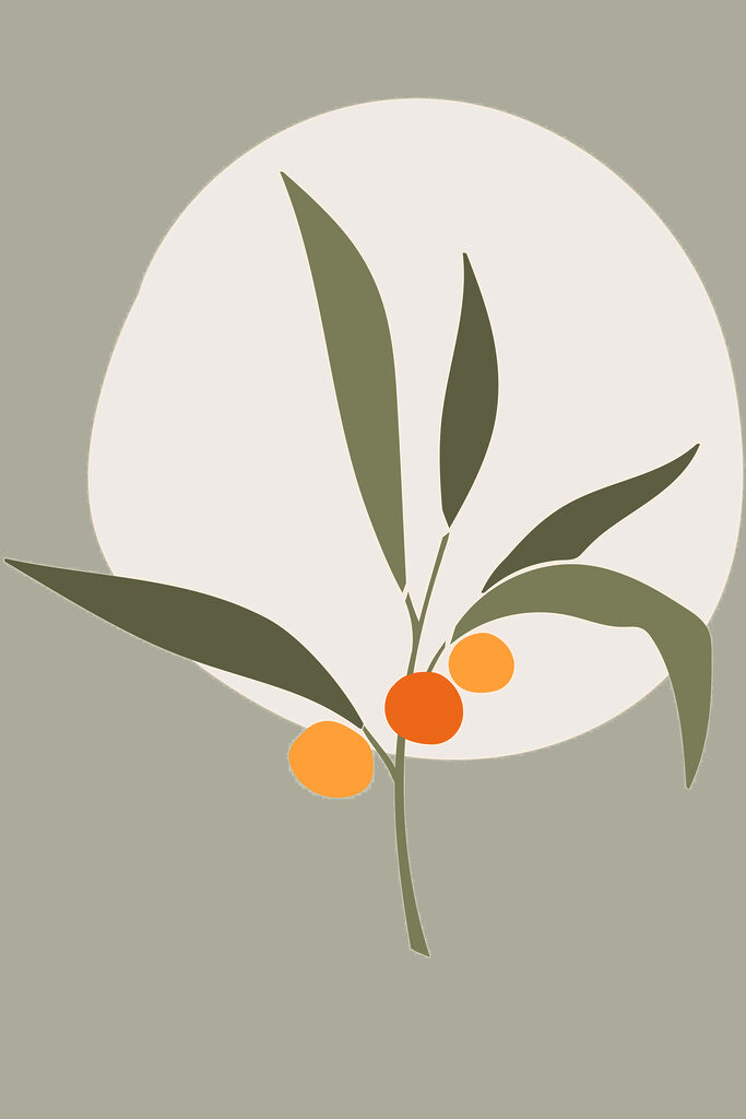 A plant with leaves and fruits