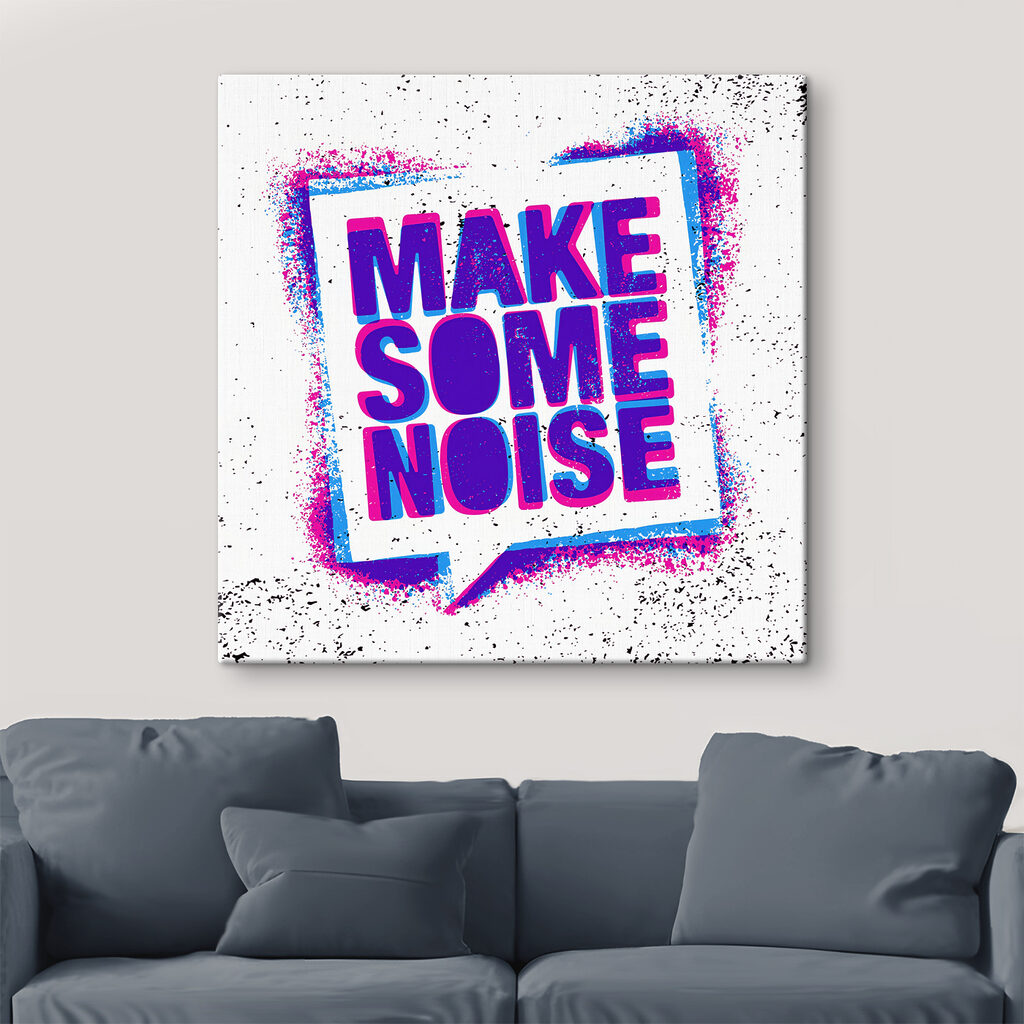 A white square with purple and blue text A white square with purple and blue text