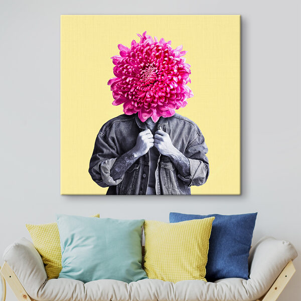 Cuadros Una persona con una cabeza de flor