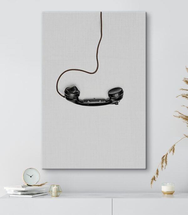 A telephone receiver with a cord