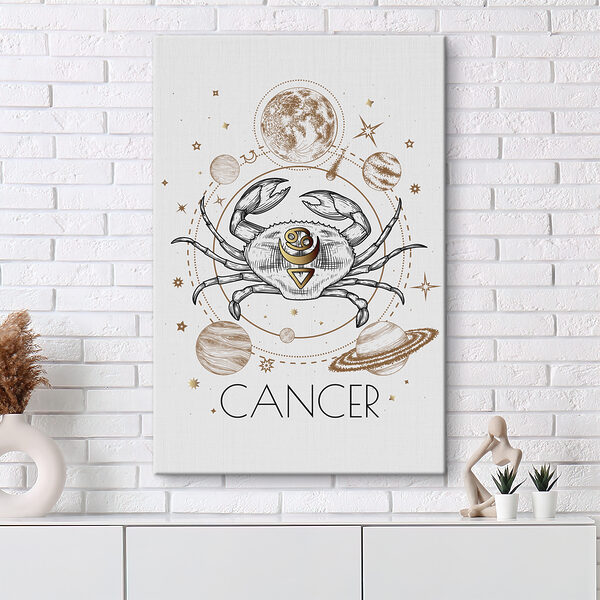 Cuadros Cuadros El signo zodiacal de Cáncer con sus planetas y estrellas (SKU: s36197)
