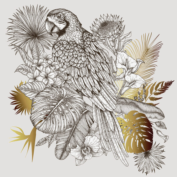 A bird sitting on a branch of leaves
