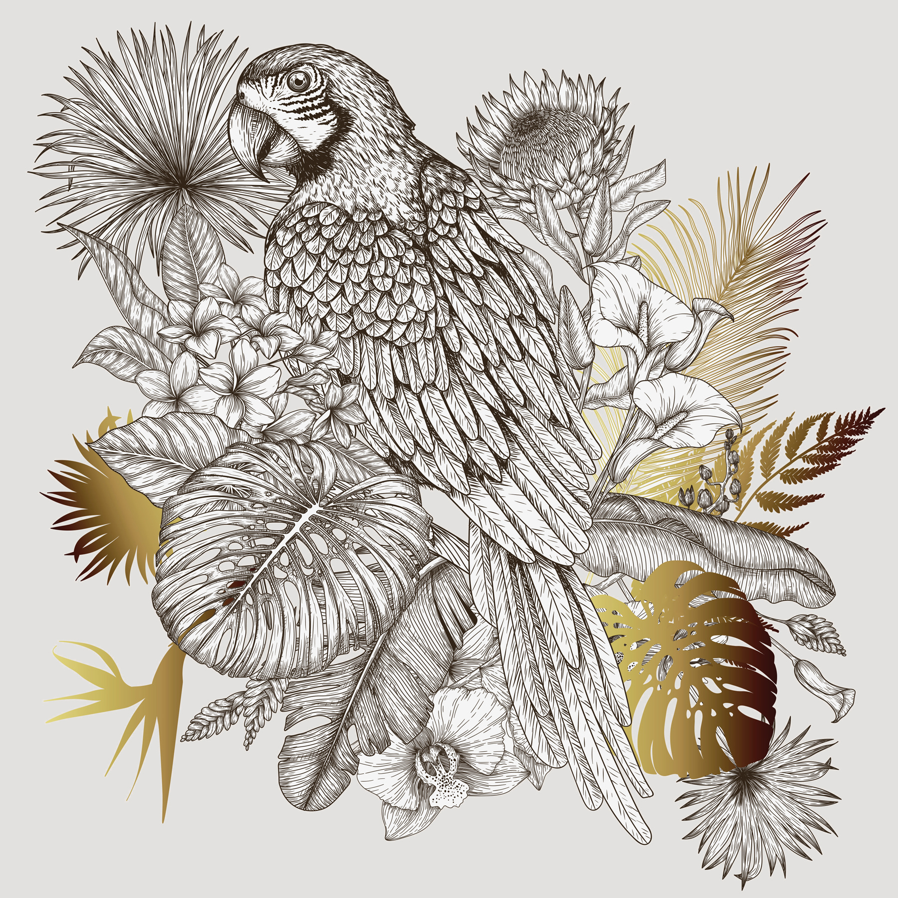 A bird sitting on a branch of leaves