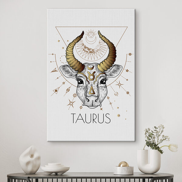Cuadros Cuadros Un dibujo de un toro con cuernos (SKU: s37304)