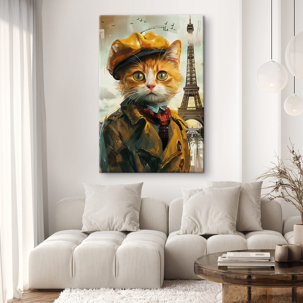 A cat in a coat and hat A cat in a coat and hat
