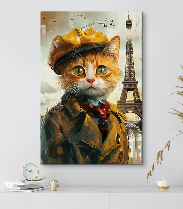 A cat in a coat and hat A cat in a coat and hat