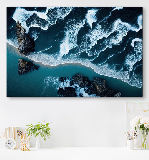 Waves crashing on a beach