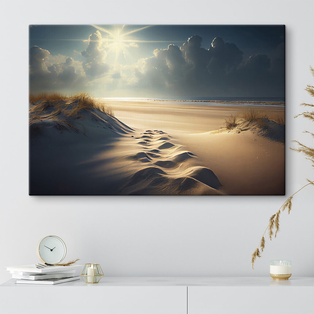 A snow covered path in a desert