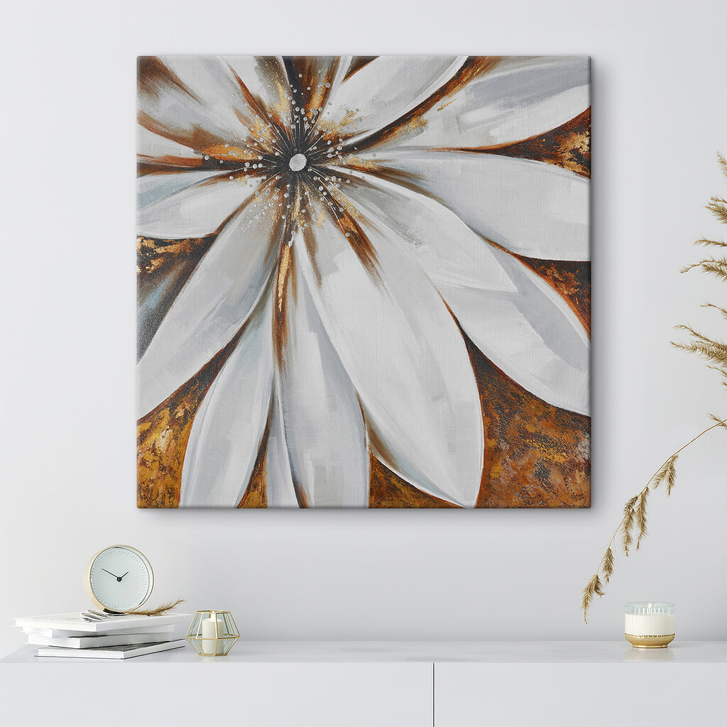 A painting of a flower