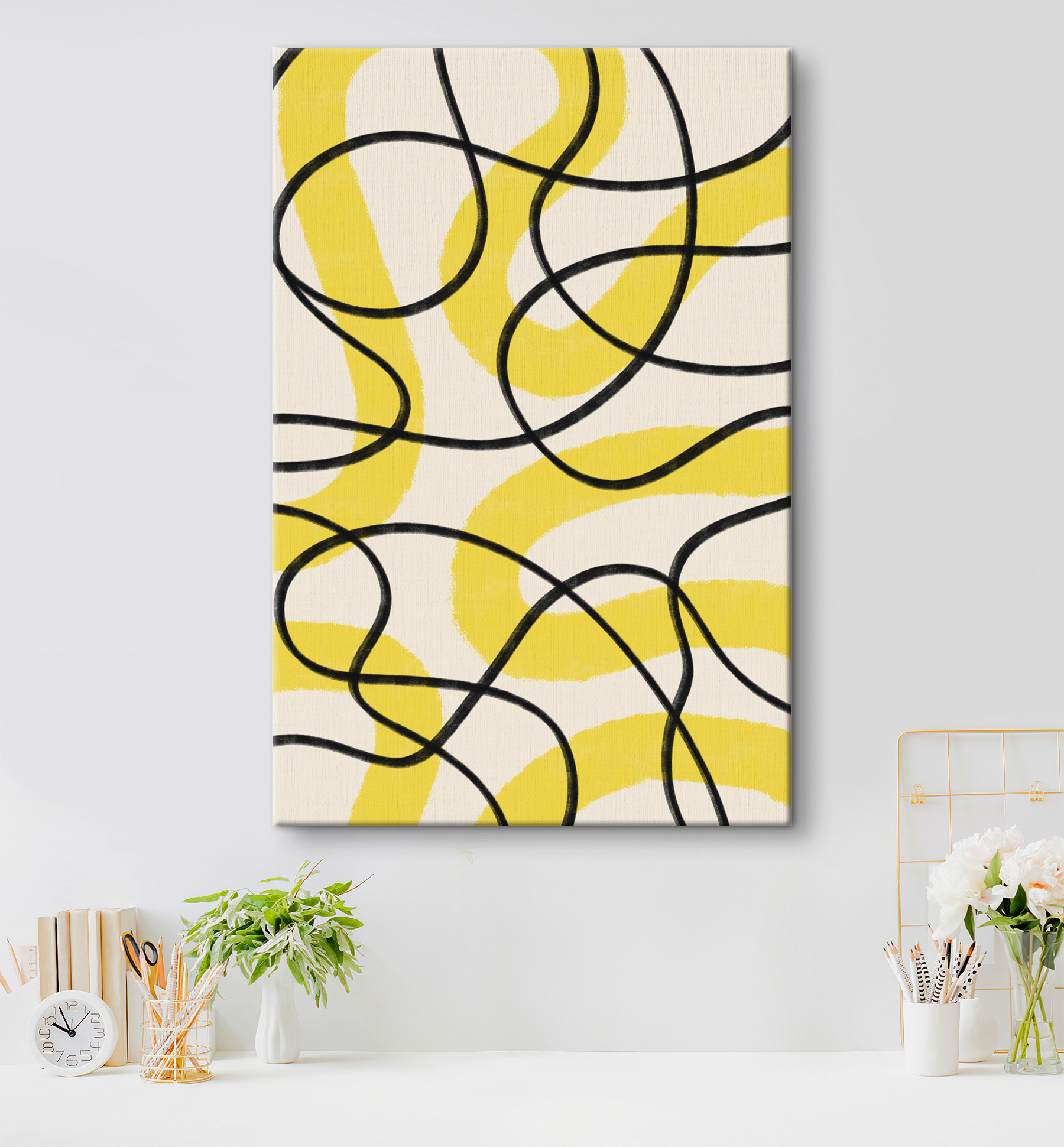 A yellow and black lines A yellow and black lines