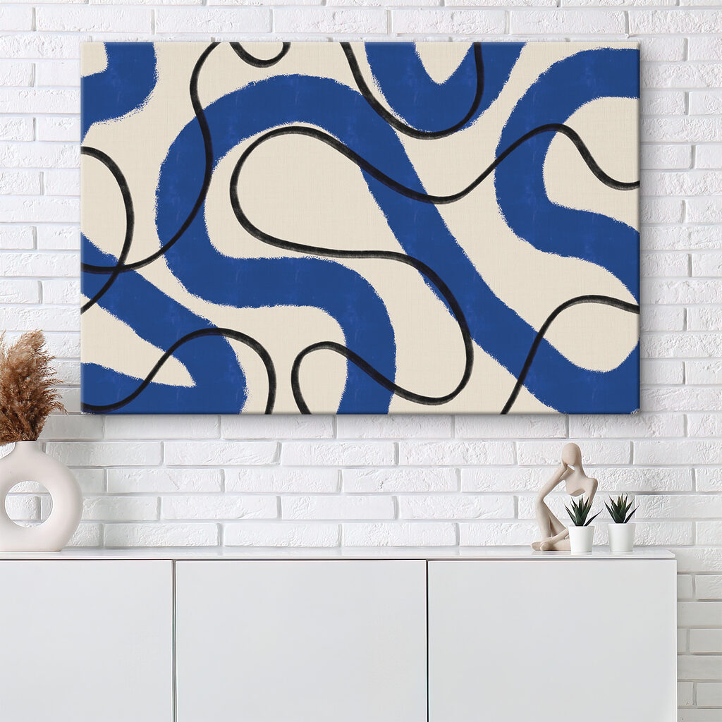 A blue and white pattern