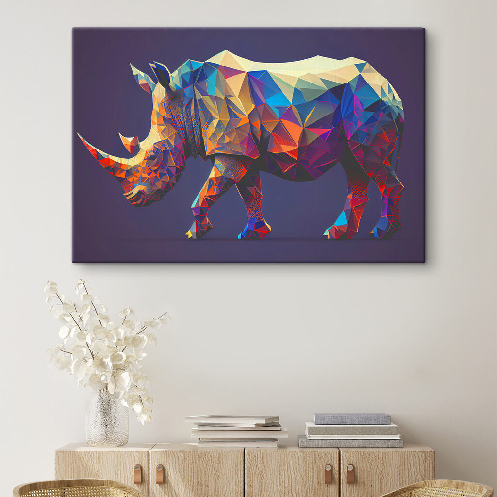 A colorful polygonal rhinoceros A colorful polygonal rhinoceros