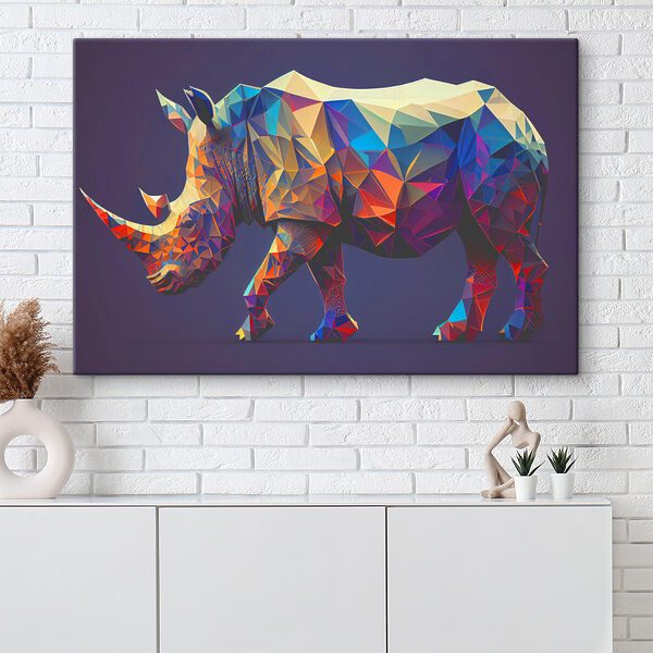 A colorful polygonal rhinoceros A colorful polygonal rhinoceros