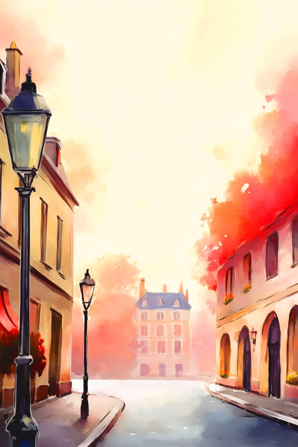 A street lamp in a city