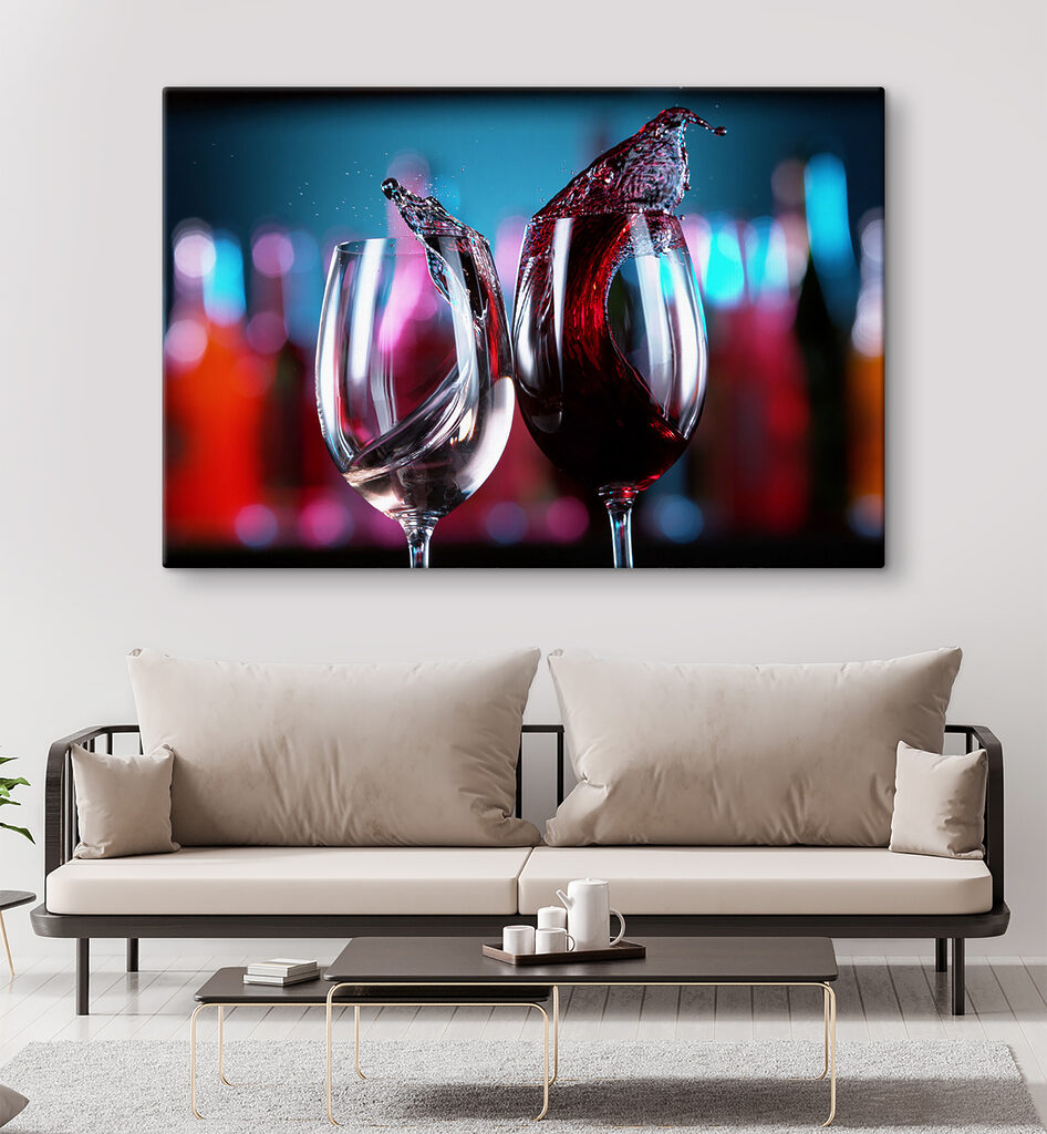 A close up of wine glasses
