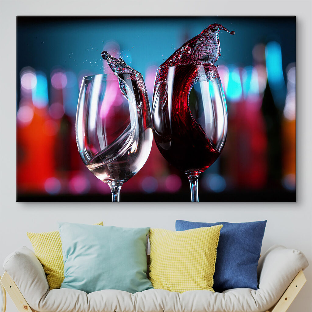 A close up of wine glasses