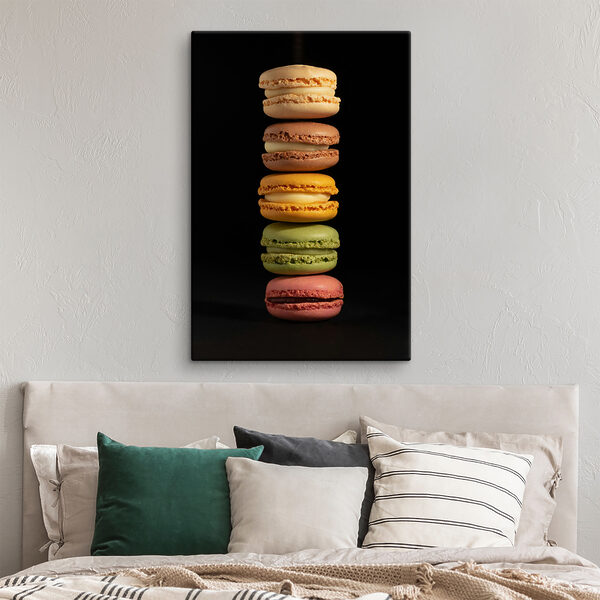 A stack of colorful macaroons