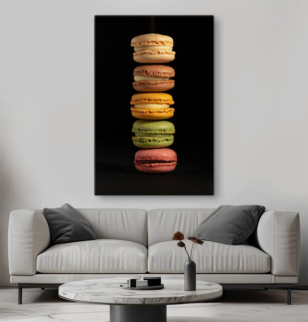 A stack of colorful macaroons