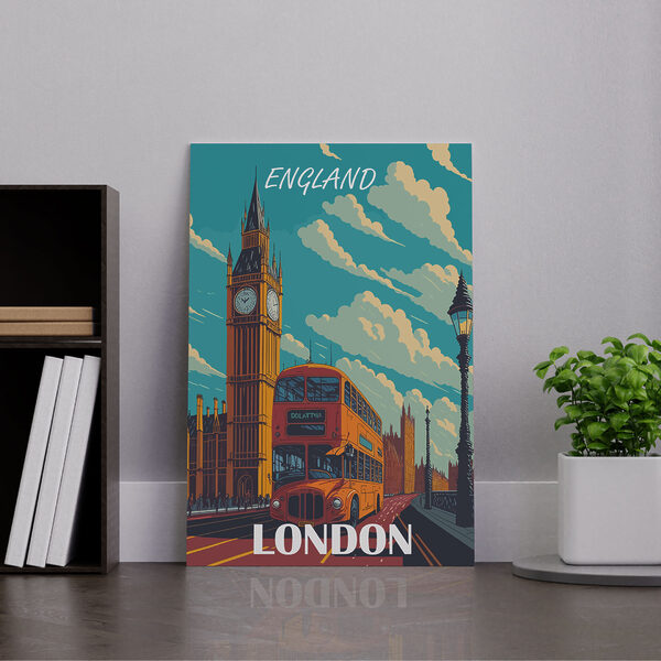 Cuadros Un autobús de dos pisos y una torre del reloj (SKU: s37521) Cuadros Cuadros Un autobús de dos pisos y una torre del reloj (SKU: s37521)