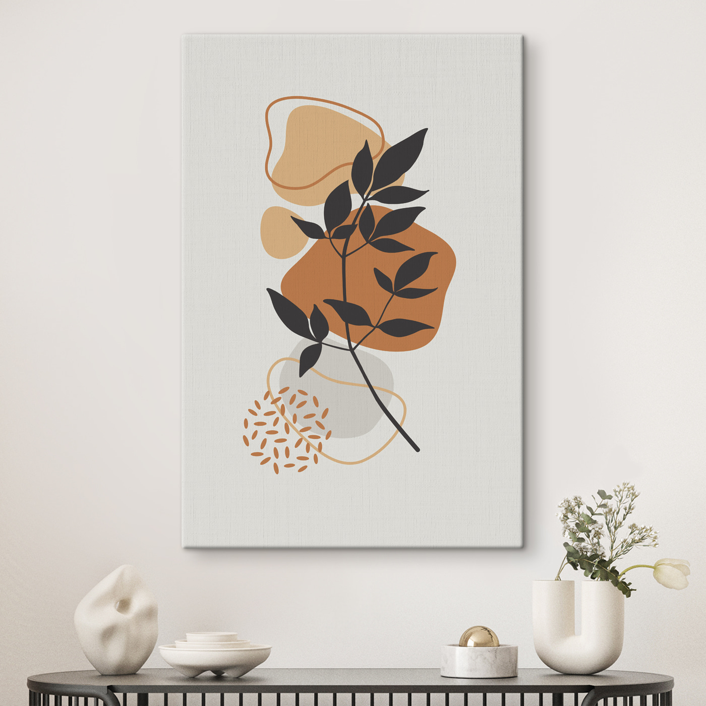 A plant with leaves and brown shapes