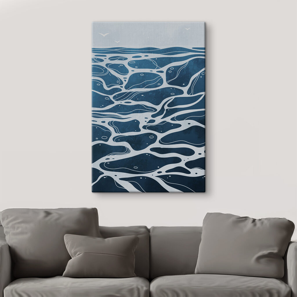 A blue and white water surface A blue and white water surface